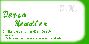 dezso mendler business card